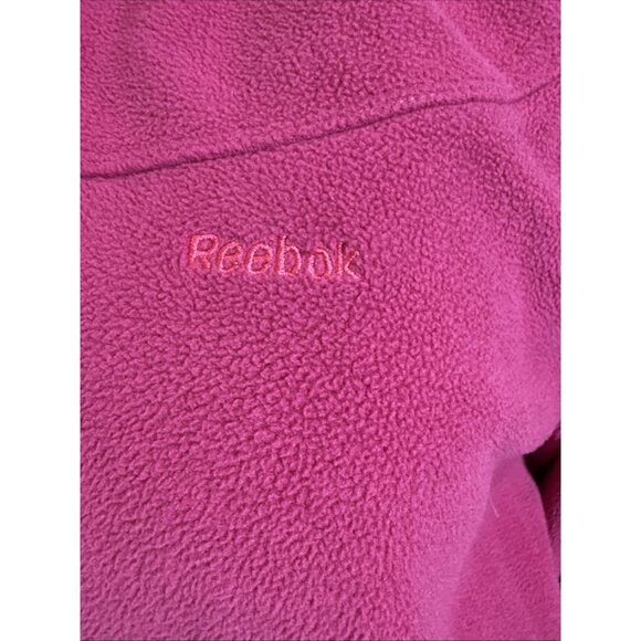 Reebok Womens Fleece Pullover High Collard Top Size L Pink - Picture 3 of 11